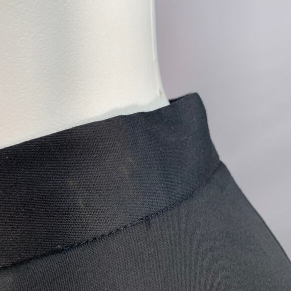 VICTOR COSTA Vintage Size 26 Black Taffeta Open Front Long Skirt - Picture 4 of 10